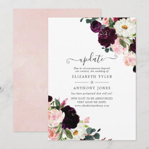 Update voor plum en Blush Pink Wedding Update Kaart