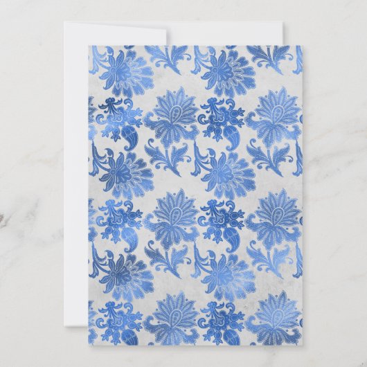 Update voor Royal Blue, Black en Silver Floral Wed Kaart (Achterkant)