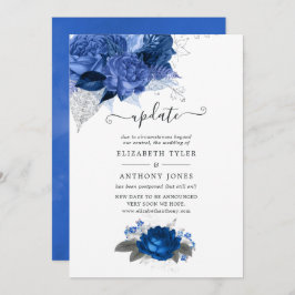 Update voor Royal Blue en Silver Floral Wedding Up Kaart