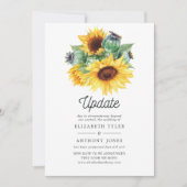 Update voor Rustige Bohemian Sunflower Wedding Upd Kaart (Voorkant)