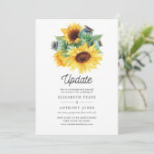 Update voor Rustige Bohemian Sunflower Wedding Upd Kaart (Staand voorkant)