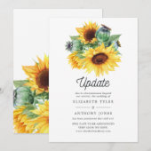 Update voor Rustige Bohemian Sunflower Wedding Upd Kaart (Voorkant / Achterkant)