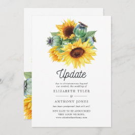 Update voor Rustige Bohemian Sunflower Wedding Upd Kaart