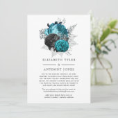 Update voor Turquoise, Black en Silver Floral Wedd Aankondiging (Staand voorkant)