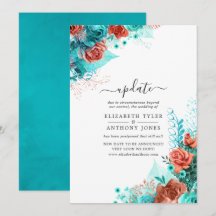 Update voor Turquoise en Coral Rustic Floral Weddi