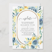 Update voor Turquoise en Yellow Floral Wedding Upd Kaart (Voorkant)