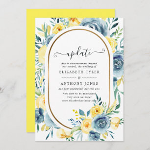 Update voor Turquoise en Yellow Floral Wedding Upd Kaart
