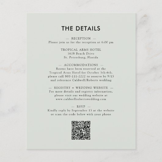 Updatebudget in één eucalyptusbruiloft (Achterkant)