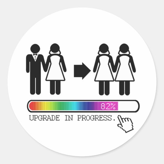 UPGRADE NAAR LESBIEN RONDE STICKER (Voorkant)