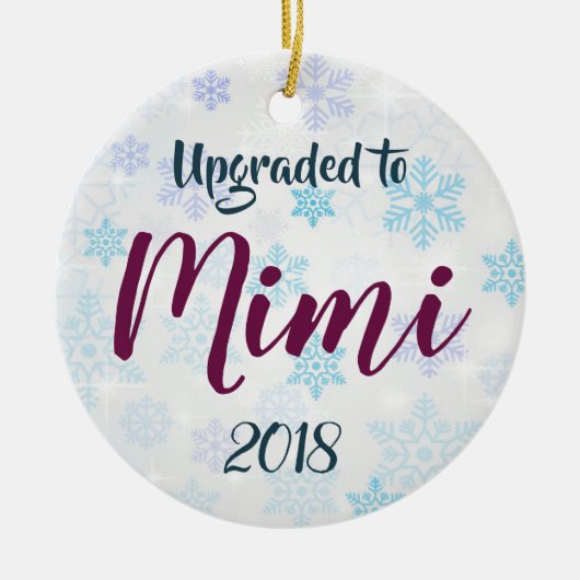 Upgrade naar Mimi gepersonaliseerd kerstversiering Keramisch Ornament (Voorkant)