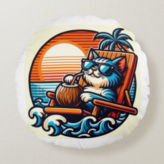 Upgrade uw ruimte met dit gezellige, kattenkussen rond kussen