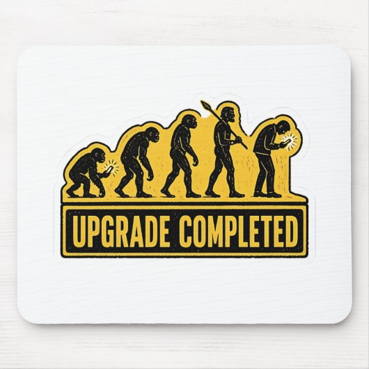 Upgrade Voltooid Grappige Evolutie Muismat (Voorkant)