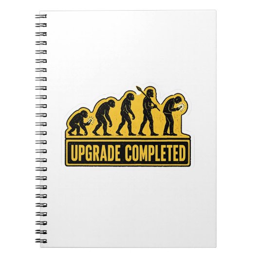 Upgrade Voltooid Grappige Evolutie Notitieboek (Voorkant)
