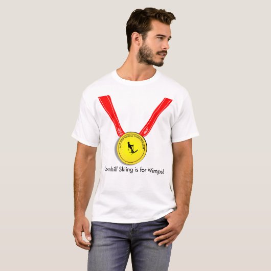 Uphill skiing Gold Medal Olympisch T-shirt (Voorkant volledig)