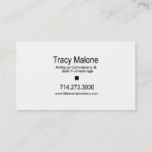 Upholstery Expert, Furniture Designer Visitekaartje (Achterkant)