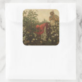 Upland Cotton Vierkante Sticker (Tas)