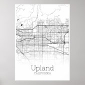 Upland Map - California - City Map Poster (Voorkant)