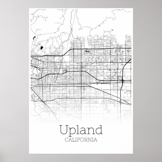 Upland Map - California - City Map Poster (Voorkant)