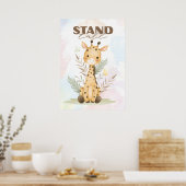 Uplifting Giraffe nursery wall poster Stand tall (Keuken)