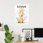 Uplifting Giraffe nursery wall poster Stand tall (Thuiskantoor)