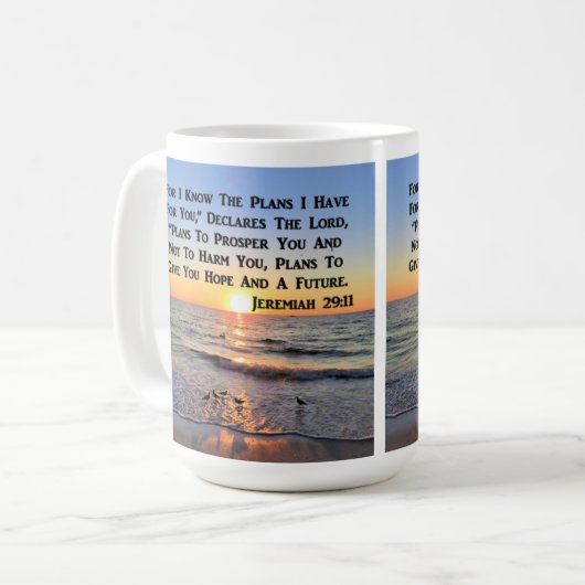 UPLIFTING JEREMIAH 29:11 SUNRISE KOFFIEMOK (Voorkant links)