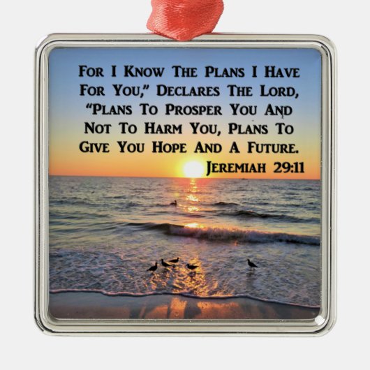 UPLIFTING JEREMIAH 29:11 SUNRISE METALEN ORNAMENT (Voorkant)
