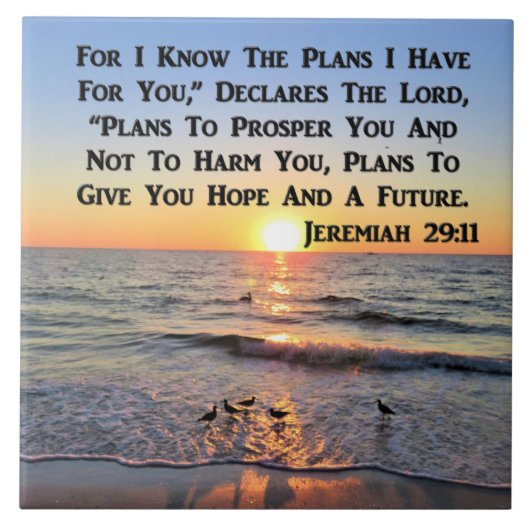 UPLIFTING JEREMIAH 29:11 SUNRISE TEGELTJE (Voorkant)