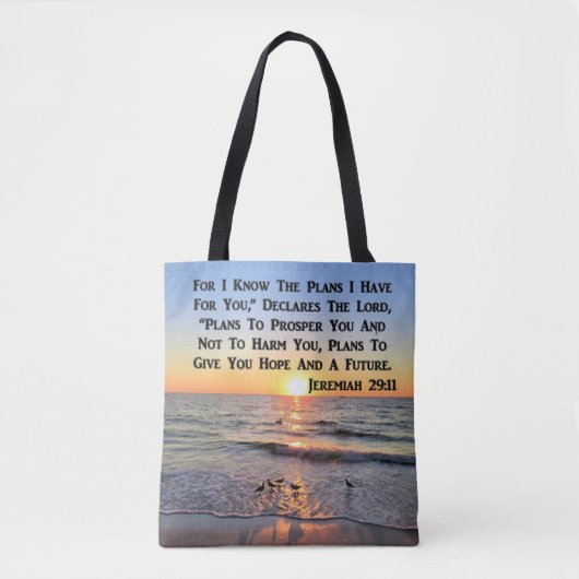 UPLIFTING JEREMIAH 29:11 SUNRISE TOTE BAG (Voorkant)