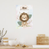 Uplifting  Lion nursery wall poster Be brave (Keuken)