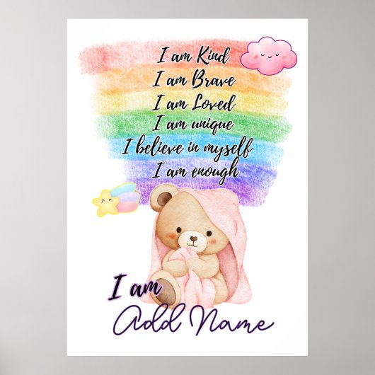 uplifting nursery wall poster for daughter (Voorkant)
