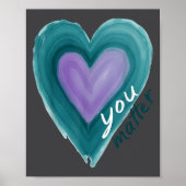 Uplifting you  Suicide Prevention Heart Design  Poster (Voorkant)