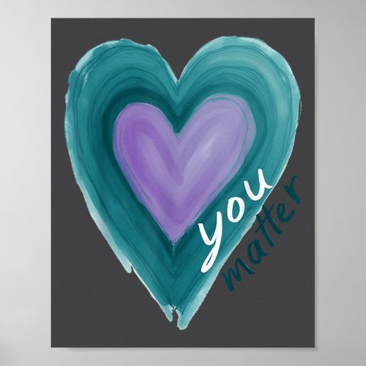 Uplifting you  Suicide Prevention Heart Design  Poster (Voorkant)