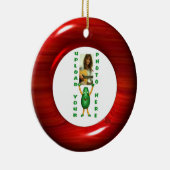 Upload 2 foto's naar kersenhouten versiering keramisch ornament (Rechts)