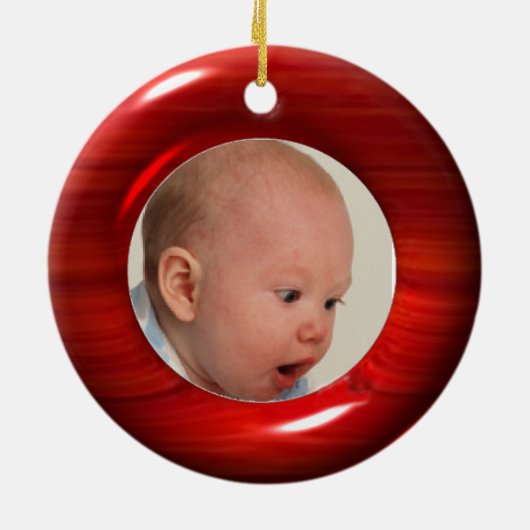 Upload 2 foto's naar kersenhouten versiering keramisch ornament (Achterkant)