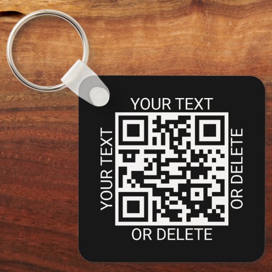 Upload 2 QR Codes Betaalapp of Website Zwart Sleutelhanger (Voorkant)