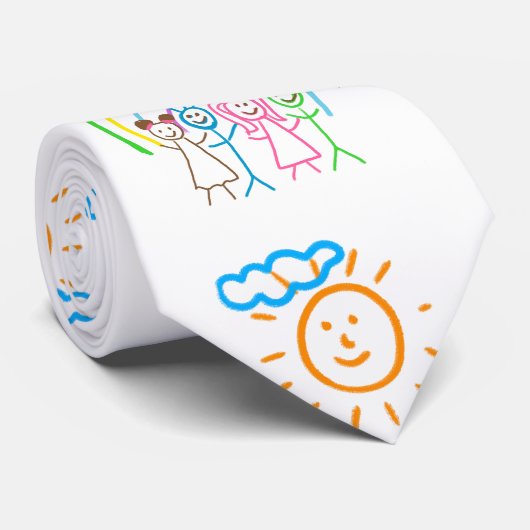 Upload 2 Tekening Draai Kinder Kunstwerk aan Stropdas (Opgerold)