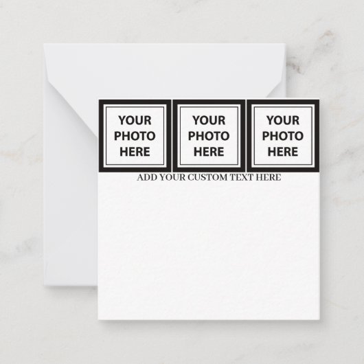Upload 3 foto's en voeg tekst toe – Afbeelding aan Notitiekaartje (Voorkant)