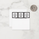 Upload 3 foto's en voeg tekst toe – Afbeelding aan Notitiekaartje (Voorkant / Achterkant in situ)