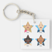 Upload 4 Afbeeldingen van je Superstar-vrienden Sleutelhanger (Voorkant)