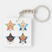 Upload 4 Afbeeldingen van je Superstar-vrienden Sleutelhanger (Achterkant)