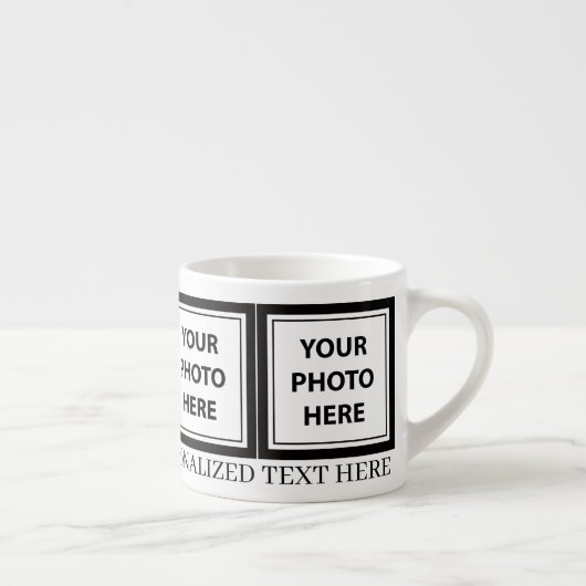 Upload 4 foto's en voeg tekst toe – Afbeelding aan Espresso Kop (Rechts)