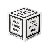 Upload 5 foto's & voeg tekst toe – Eenvoudige afbe Kubus (Achter hoekig)