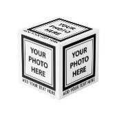Upload 5 foto's & voeg tekst toe – Eenvoudige afbe Kubus (Voorkant hoekig)