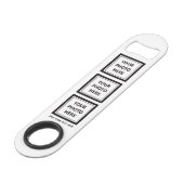 Upload 6 foto's en voeg tekst toe – Afbeelding aan Speed Flessenopener (Voorkant Gekanteld)