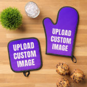 Upload Aangepaste 2 Afbeelding - Voeg Je Eigen Toe Ovenwant & Pannenlap Set (Top down)