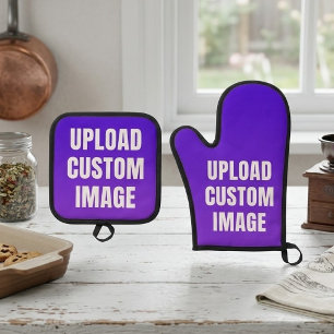 Upload Aangepaste 2 Afbeelding - Voeg Je Eigen Toe Ovenwant & Pannenlap Set