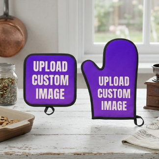 Upload Aangepaste 2 Afbeelding - Voeg Je Eigen Toe Ovenwant & Pannenlap Set