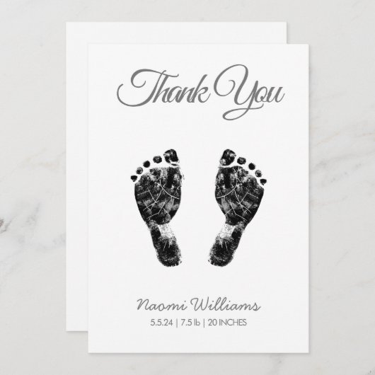 Upload Aangepaste Baby Footprint om je kaart te be (Voorkant / Achterkant)