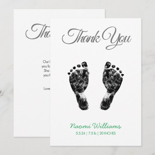 Upload Aangepaste Baby Footprint om je kaart te be (Voorkant / Achterkant)