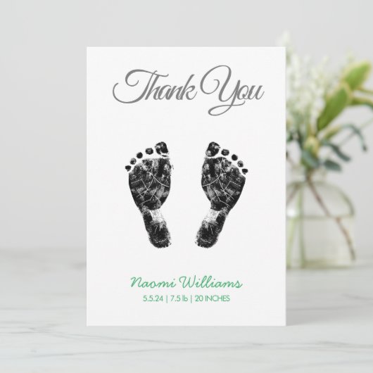 Upload Aangepaste Baby Footprint om je kaart te be (Staand voorkant)